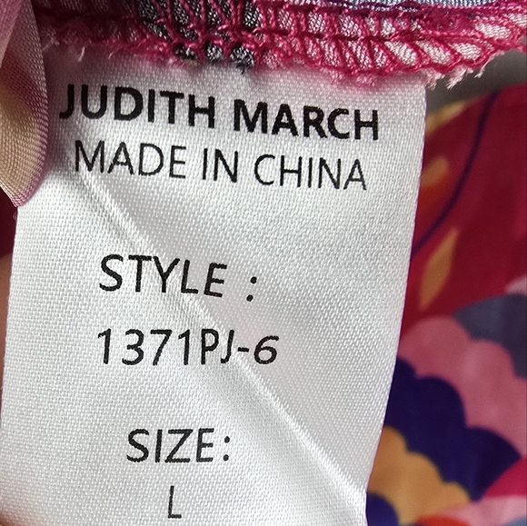 JUDITH MARCH Colorful Sleep Top All Over Bird and Floral Print Pink Womens Sz‎ L - Picture 6 of 8